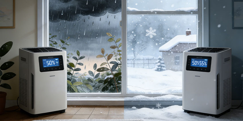 dehumidifer setting in winter