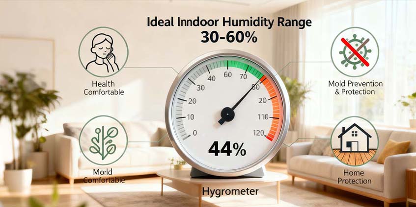ideal indoor humidity range