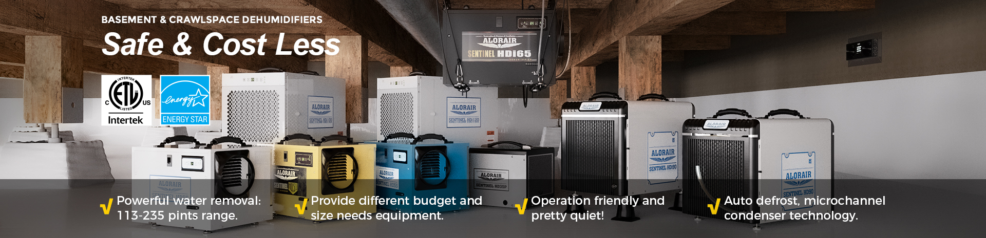 Whole house dehumidifiers for basement & crawl space